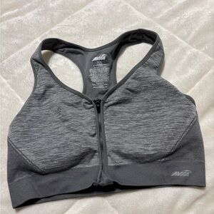 Avia Charcoal Zip-Front Sports BraXL #4